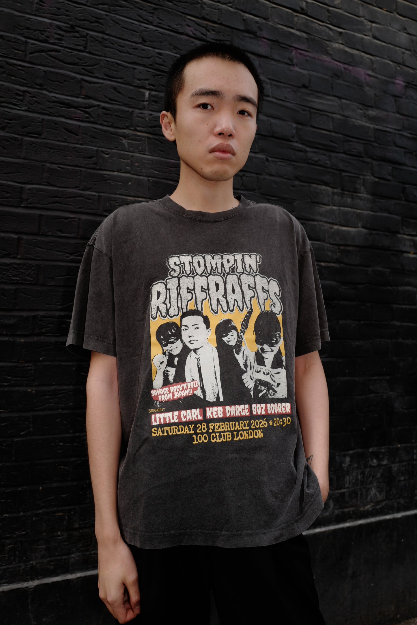 ROVR X Stompin' RiffRaffs Black Dye Tee